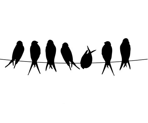 Bird On A Wire Silhouette Printable